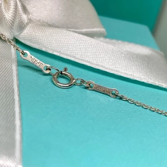 Tiffany & Co Heart Notes Necklace 16” Sterling Retired Box Fifth ave - Picture 8 of 8